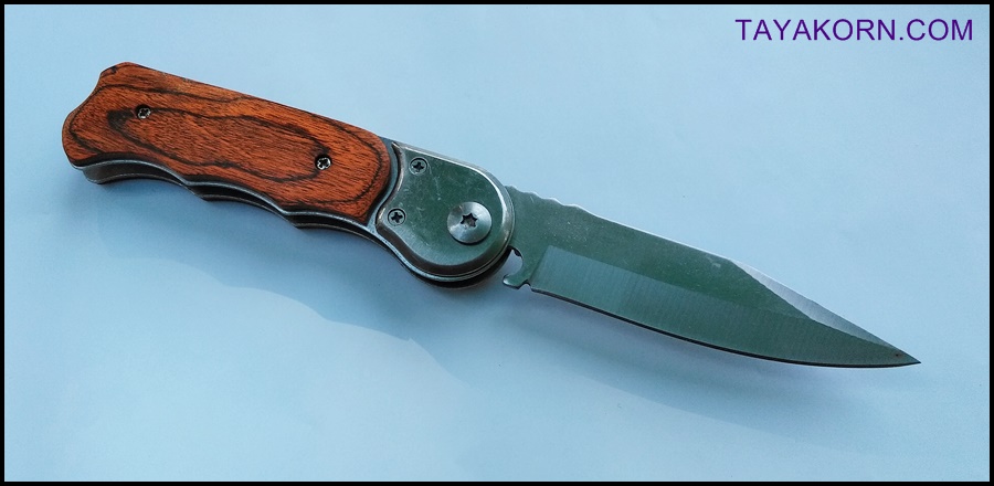 มีดสปริง ไพน์วู้ด แบบซี PineWood C Folding spring Knife TKFD-PW3