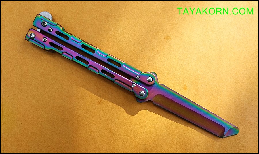 มีดซ้อมควง เรนโบว์มาซามุ Rainbow Masamu Balisong Trainer Knife TKBS-RM8989TR