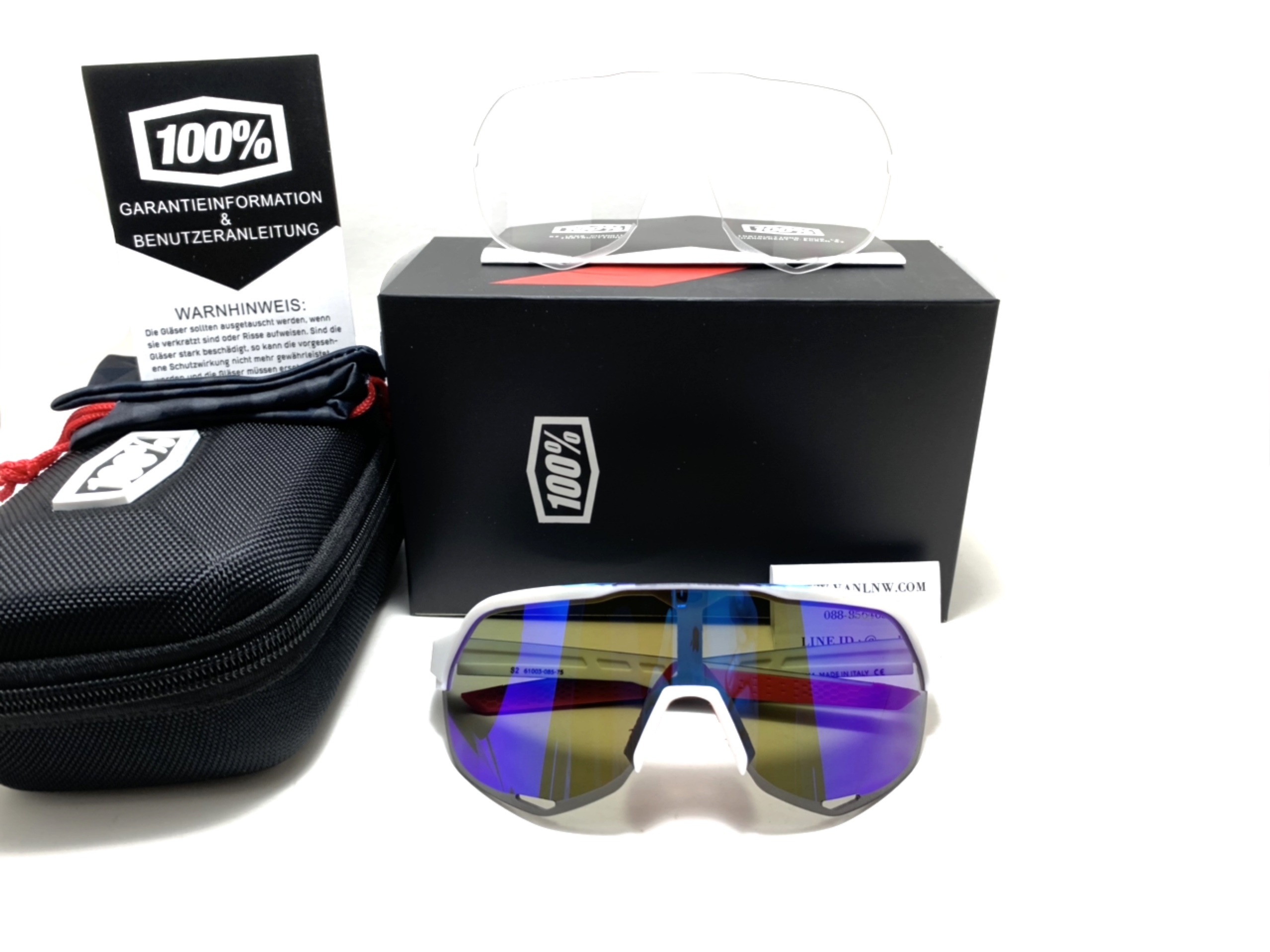 แว่นกันแดด แว่นตาปั่นจักรยาน 100% S2 61003-085-75 Matte black/Nero รุ่นใหม่ล่าสุด 2018