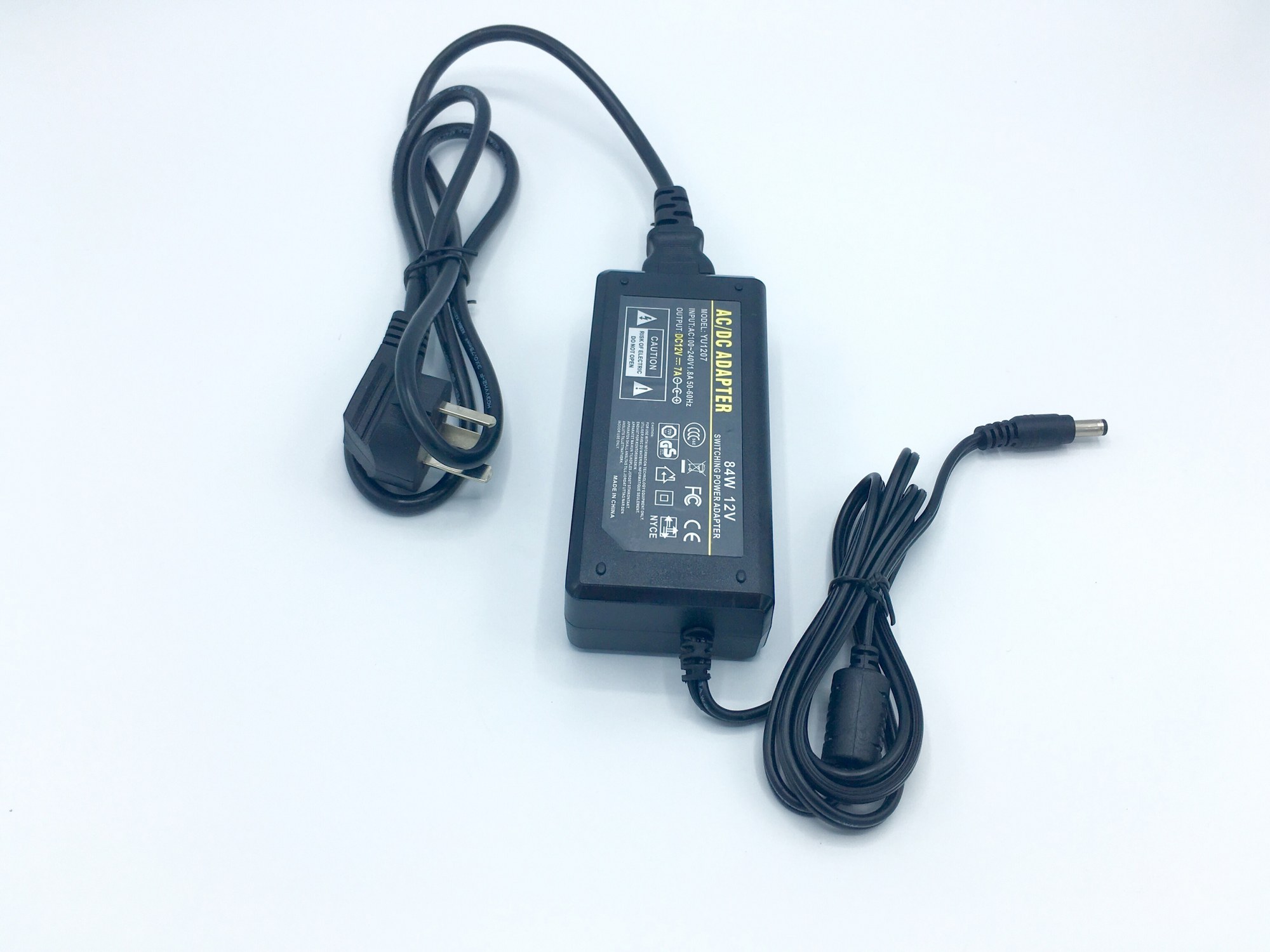 08-AD-YU1207 Adapter 12VDC 7A 5.5 mm. x 2.5 mm. รุ่น YU1207