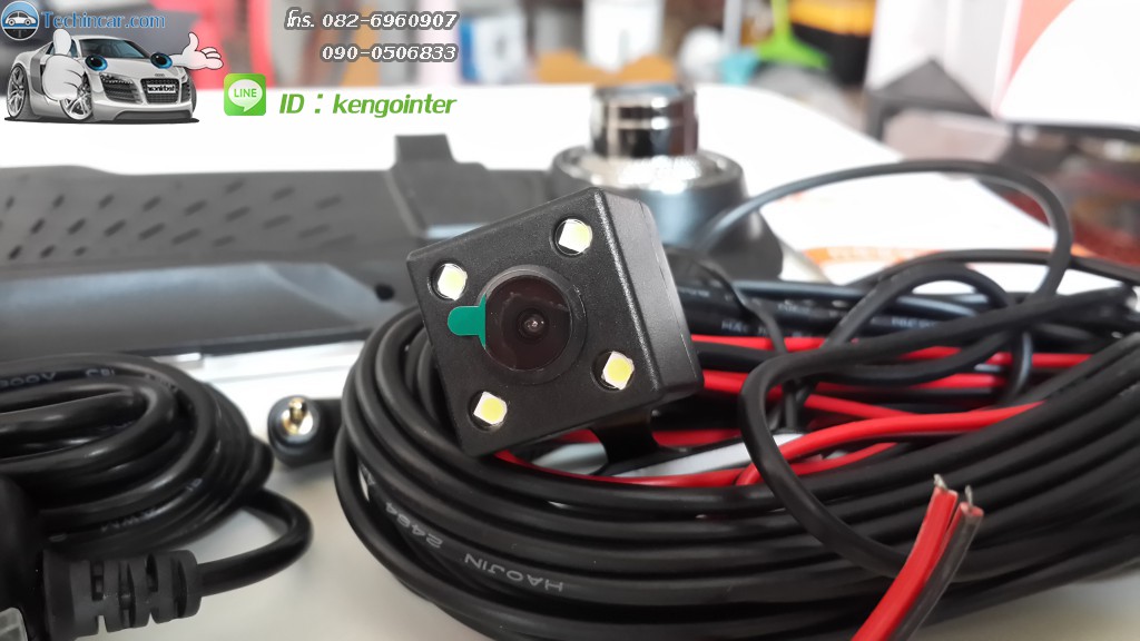 กล้องจอกระจก2016 จอ5.0" + กล้องวีดีโอหน้าหลัง + กล้องถอยหลัง Car Camcoder Q3 รุ่นใหม่ล่าสุด