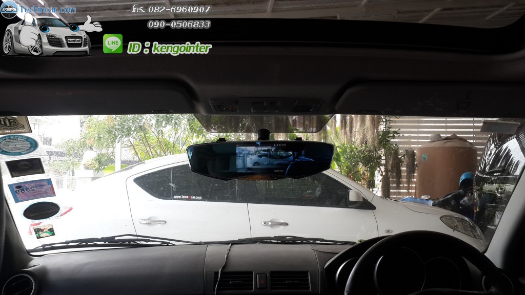 กล้องจอกระจก2016 จอ5.0" + กล้องวีดีโอหน้าหลัง + กล้องถอยหลัง Car Camcoder Q3 รุ่นใหม่ล่าสุด
