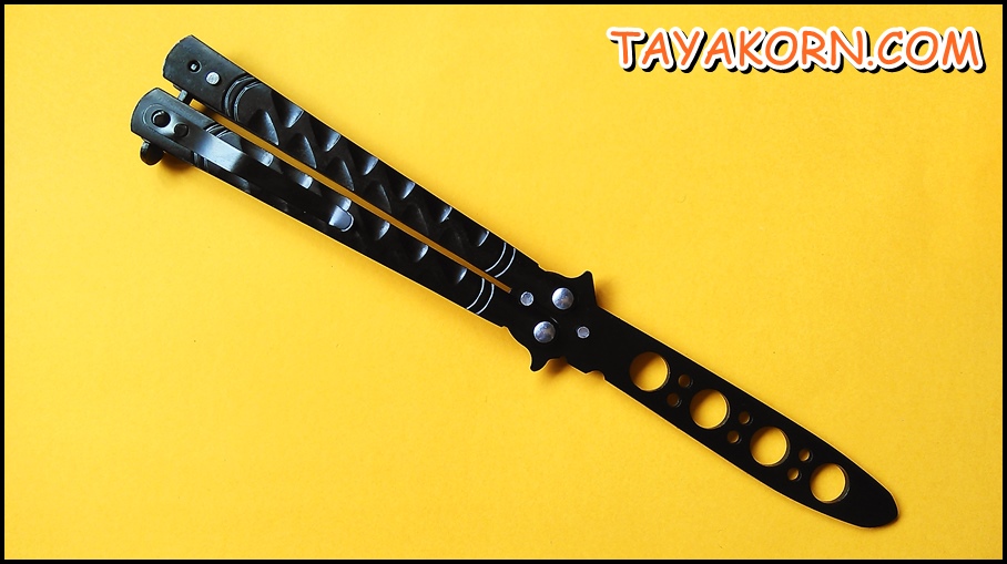 มีดซ้อมควง บาลีซองแบลคธันเดอร์ Black Thunder Balisong trainer Knfie