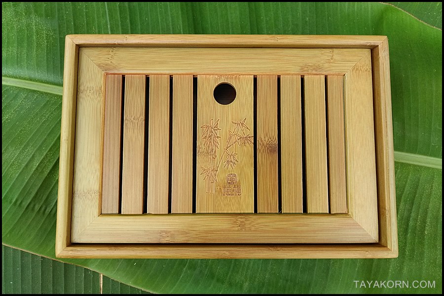 ถาดรองน้ำชาไม้ไผ่ แบบA1 Bamboo Tea Tray Tyle A1( สีเขียว )