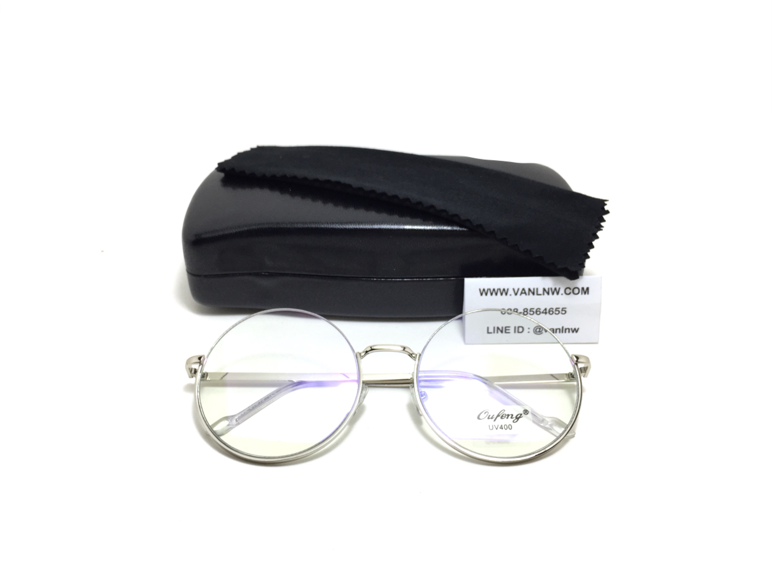 แว่นกันแดดแฟชั่น Round Silverframe Transparent Sheet 8386 64-15 124 <ใส>