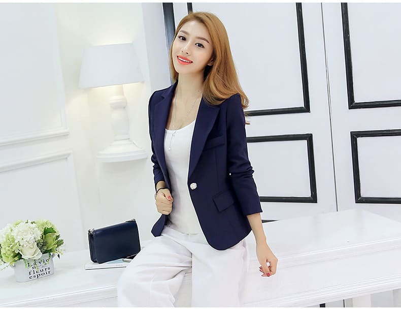 เสื้อสูทผู้หญิง เสื้อสูทใส่ทำงาน สีกรมท่า พร้อมส่ง 2XL