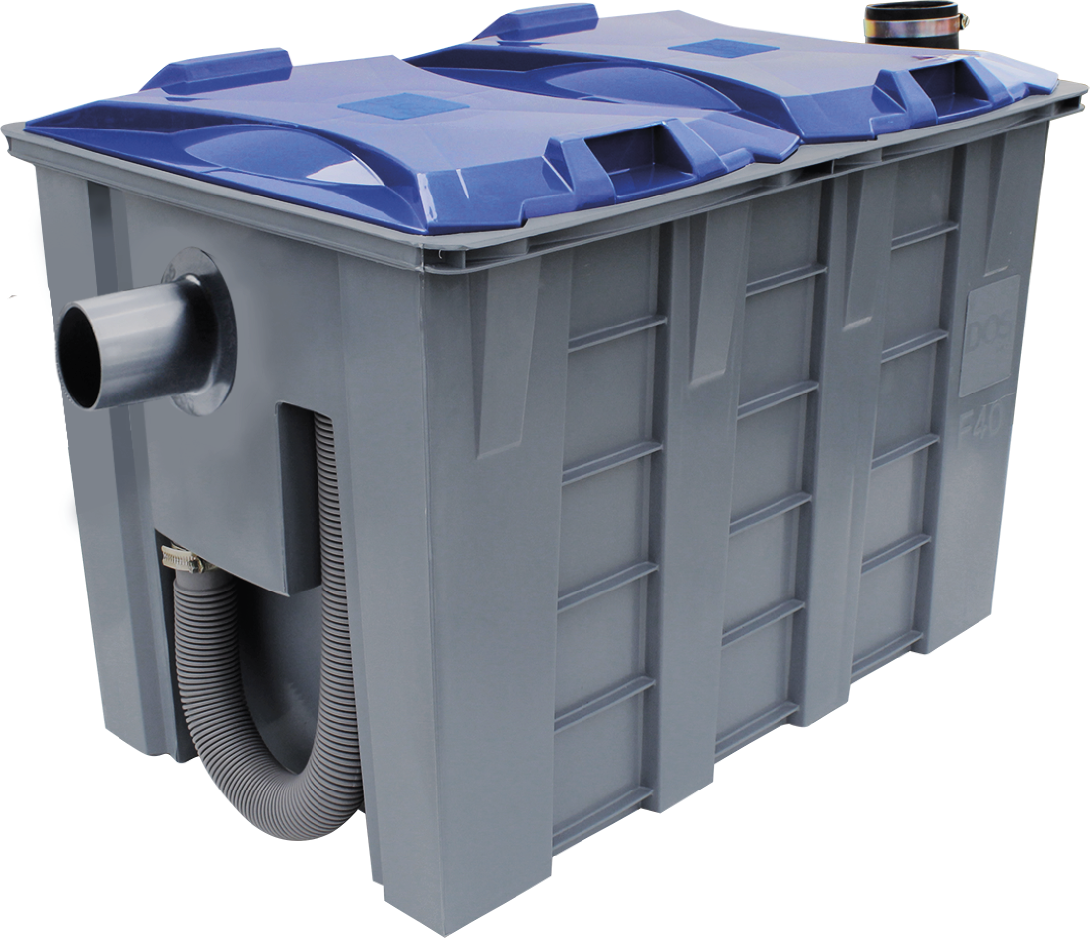 ถังดักไขมัน ชนิดวางใต้ซิงค์หรือตั้งพื้น ขนาด 15L DOS GY-15 เทา-น้ำเงิน