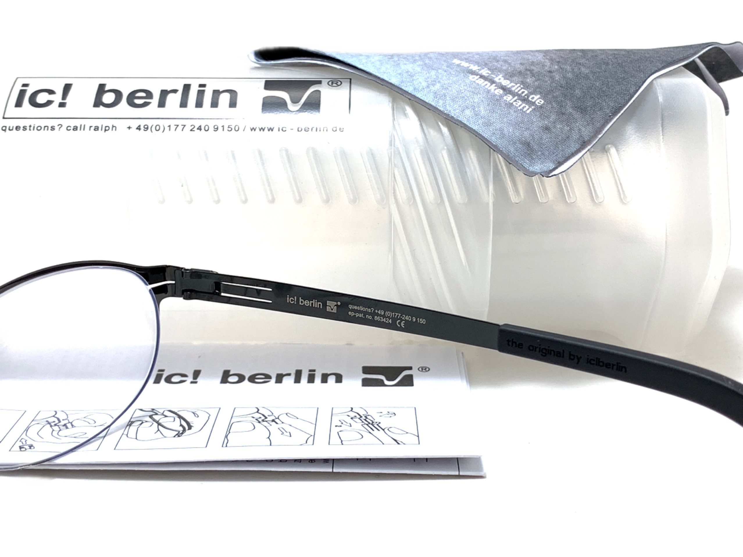 แว่นสายตา ic berlin model grimsel black 55-17 <ดำ>