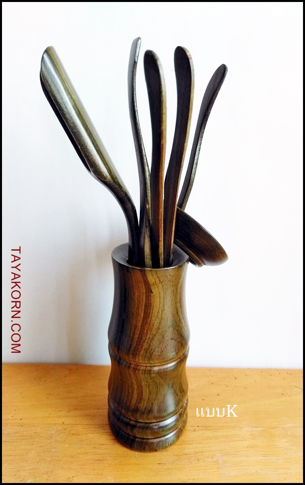 อุปกรณ์ชงชาจีนไม้แท้ (สีเขียว) อุปกรณ์ 5 ชิ้น Green Chinese TeaTools TKTT-882