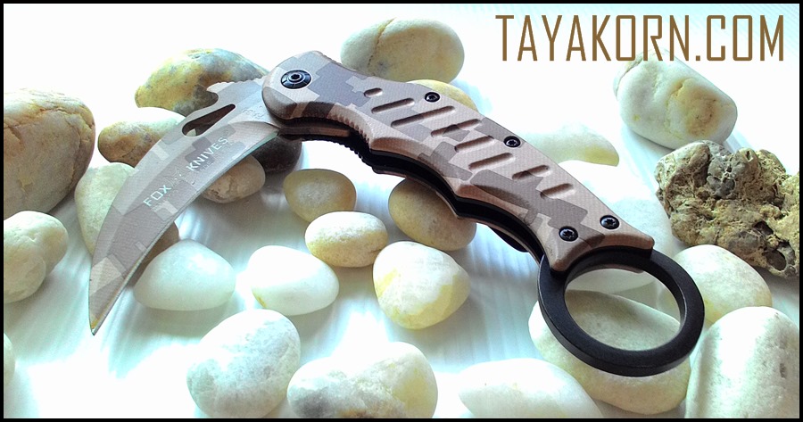 มีดคารัมบิตแอร์ฟ็อกเดสเสิร์ทคาโม่ Air Fox Desert Camo Karambit TKKB-AD2