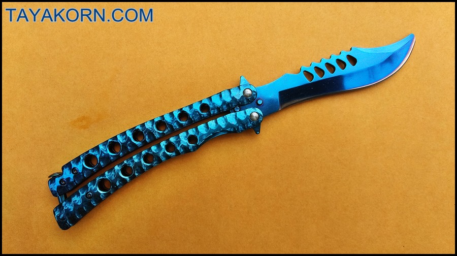 มีดซ้อมควง ซีเอสโก บาลิซอง ZS GO BLUE Balisong Trainer Knife TKBS-ZS6TR