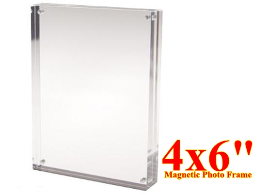 กรอบรูปอะครีลิคตั้งโต๊ะ แบบแม่เหล็กประกบ ขนาด 4x6 นิ้ว 4x6นิ้ว(10x15ซม.) ใส (Clear) ชิ้น