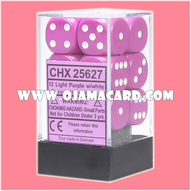 Chessex 16MM D6 Dice Block — Opaque : Light Purple / White「1 Dice」