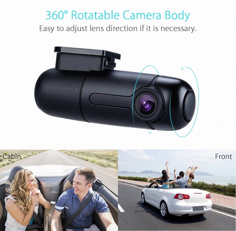 ใหม่! กล้องติดรถยนต์ ปี2019 B1W คมชัดทั้งกลางวันและกลางคืน เลนส์ปรับได้ 360 องศา ชิป SONY IMX323 ของแท้ 100%