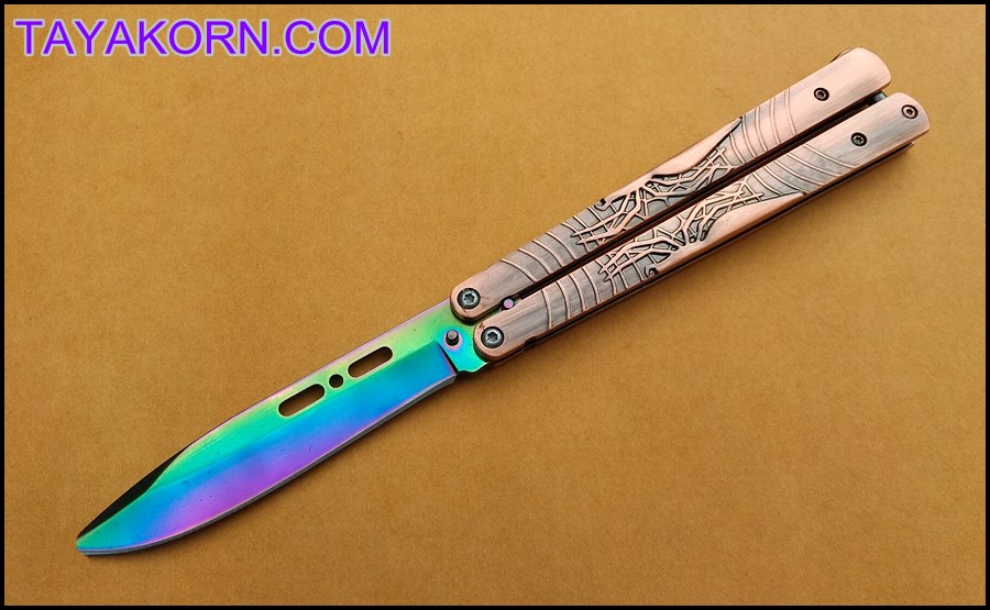 มีดซ้อมควง บาลีซองคอปเปอร์สไปเดอร์ Copper Spider Balisong Trainer TKBS-BT5TR