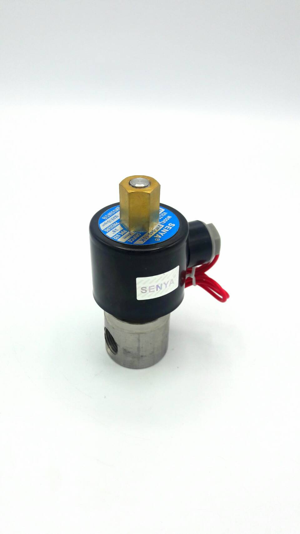โซลินอยด์วาล์ว วาล์วไฟฟ้า วาวล์น้ำ วาล์วลม วาล์วสแตนเลส N/O(ปกติเปิด) 220V AC 3/8"