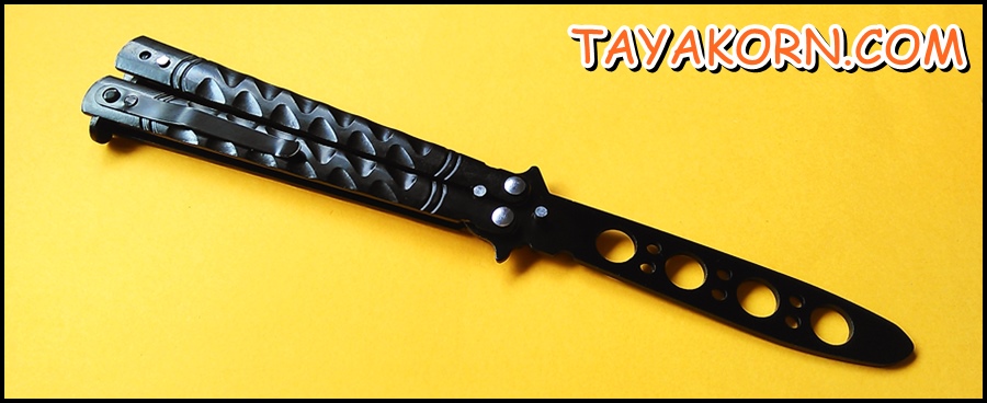 มีดซ้อมควง บาลีซองแบลคธันเดอร์ Black Thunder Balisong trainer Knfie
