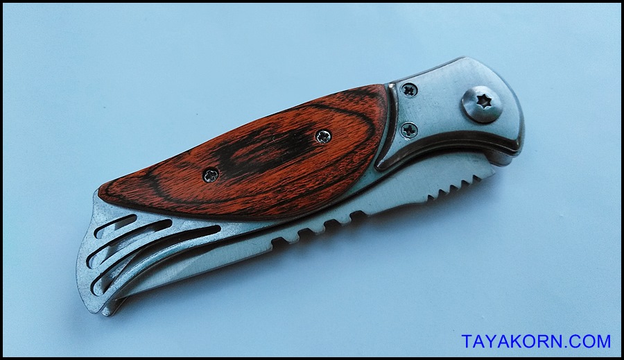 มีดสปริง ไพน์วู้ด แบบบี PineWood B Folding spring Knife TKFD-PW2
