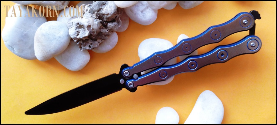 มีดซ้อมควง บลูไรเดอร์ ฺBlue Rider Balisong TRAINER Knife TKBS-BR71TR