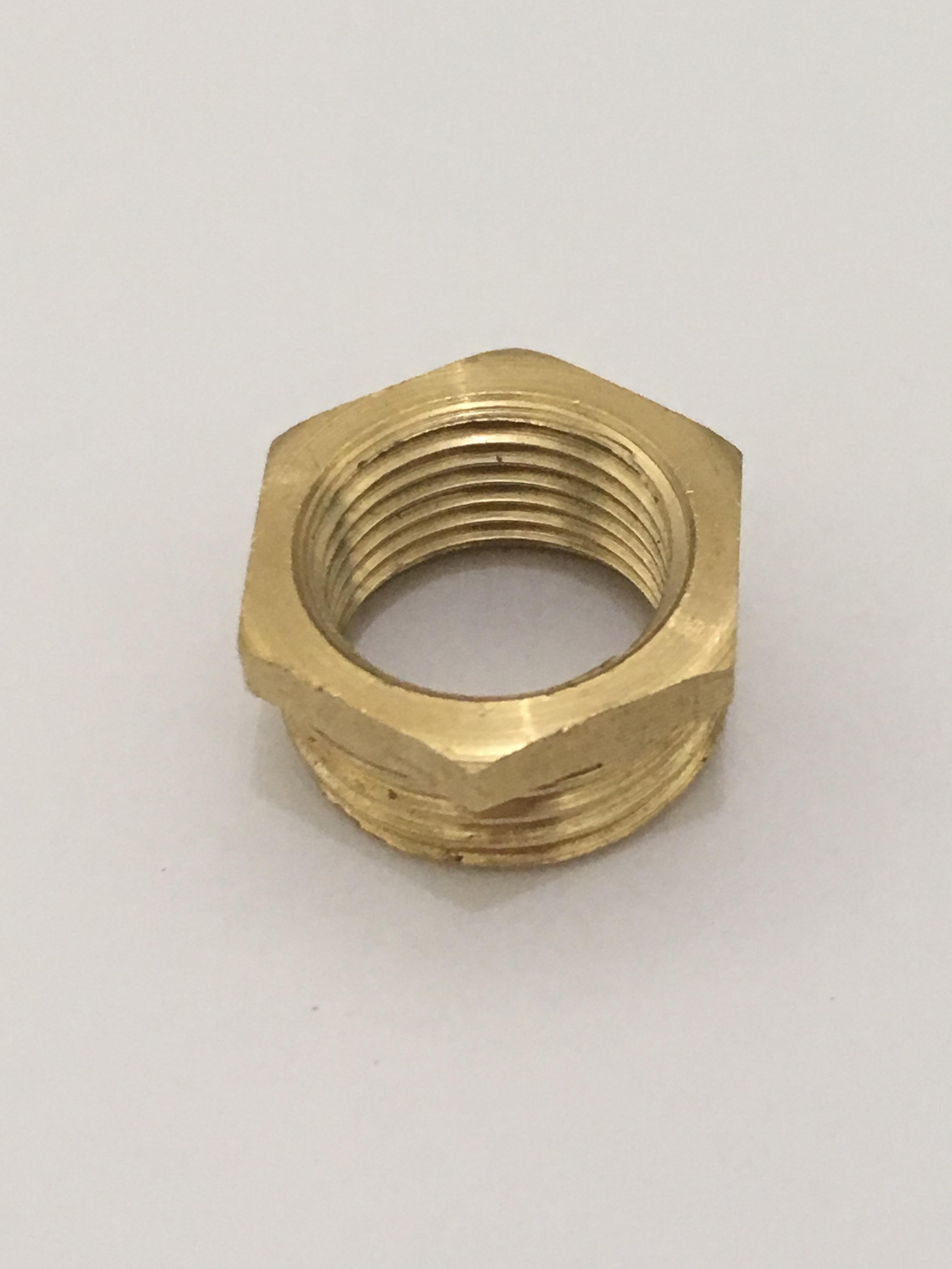 01-BSR03-04 ข้อลดเหลี่ยมทองเหลือง 3/8" x 1/2"