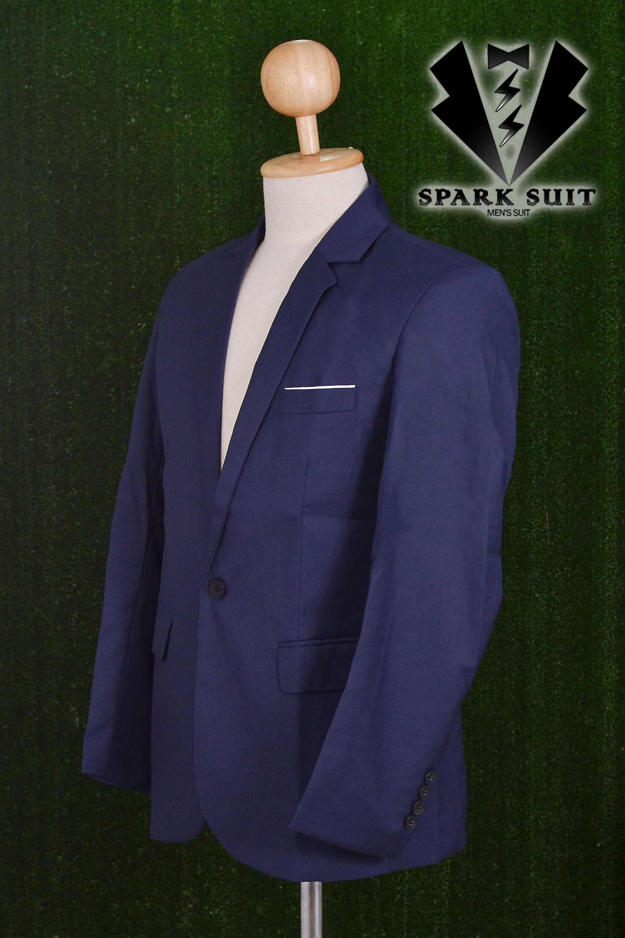 สูท,เสื้อสูท ผ้าคอตตอน เกรดA สีน้ำเงินเข้ม พร้อมส่ง L,2XL,3XL,4XL