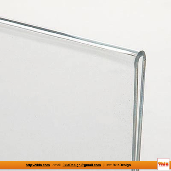 A4 ป้ายโปสเตอร์ตั้งโต๊ะ ตัว L แนวนอน แสดงป้ายหน้าเดียว สำเนา A4 - 30x21cm. Clear ชิ้น