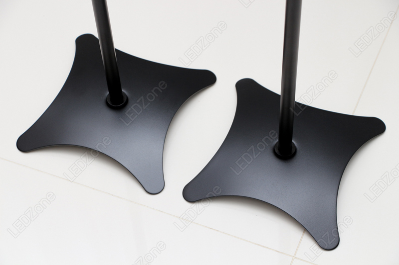 ขาตั้งลำโพงเซอร์ราวด์สีดำ ฐาน 4 แฉก ปรับระดับความสูงได้