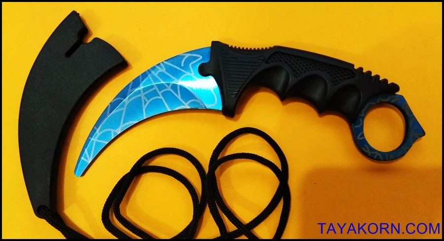 มีดซ้อมควง คารัมบิตบลูสไปเดอร์ Blue Spyder Karambit Trainer Knife TKKB-BS9TR