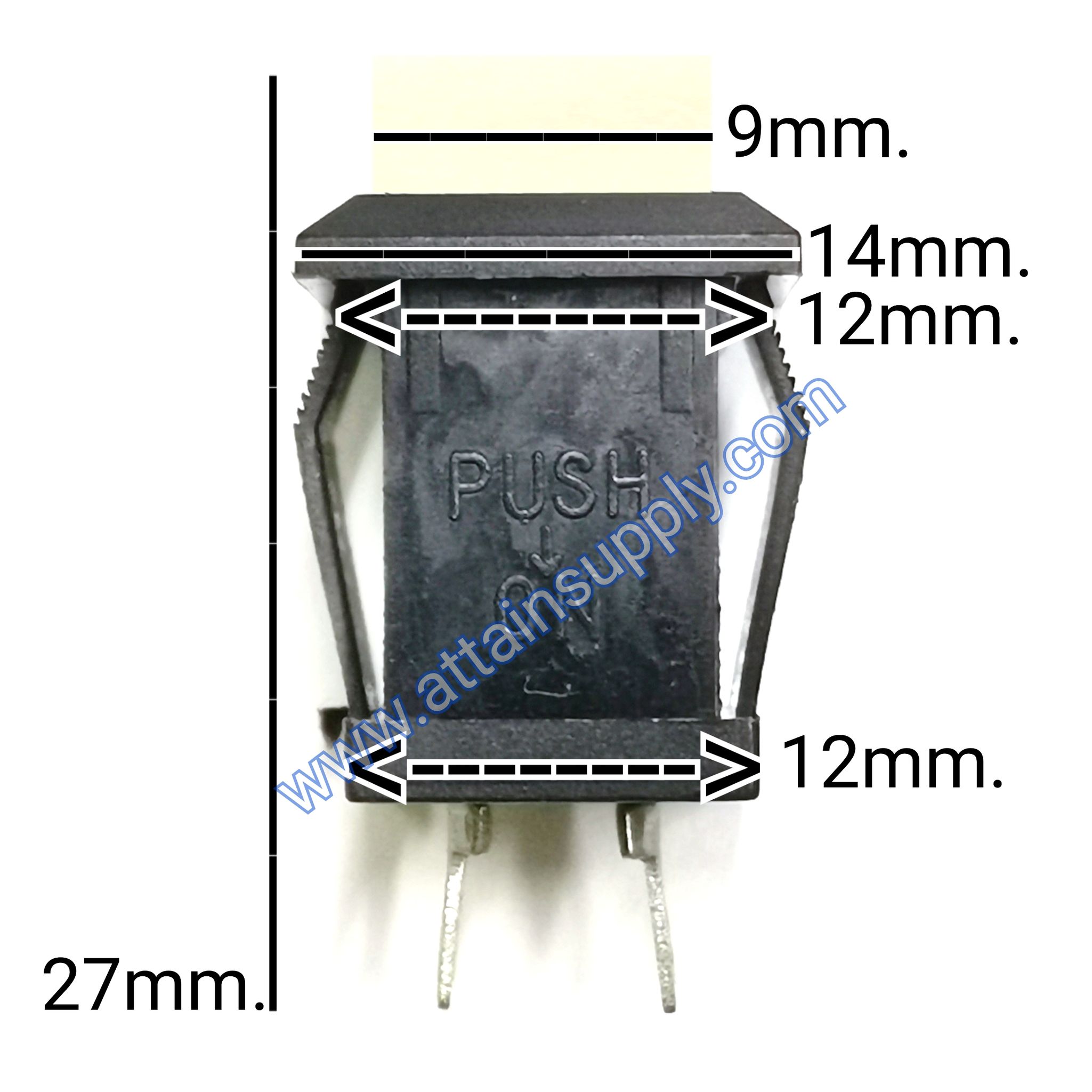 สวิทช์ กดติด-ปล่อยดับ/เหลี่ยมริมล็อค-สีขาว