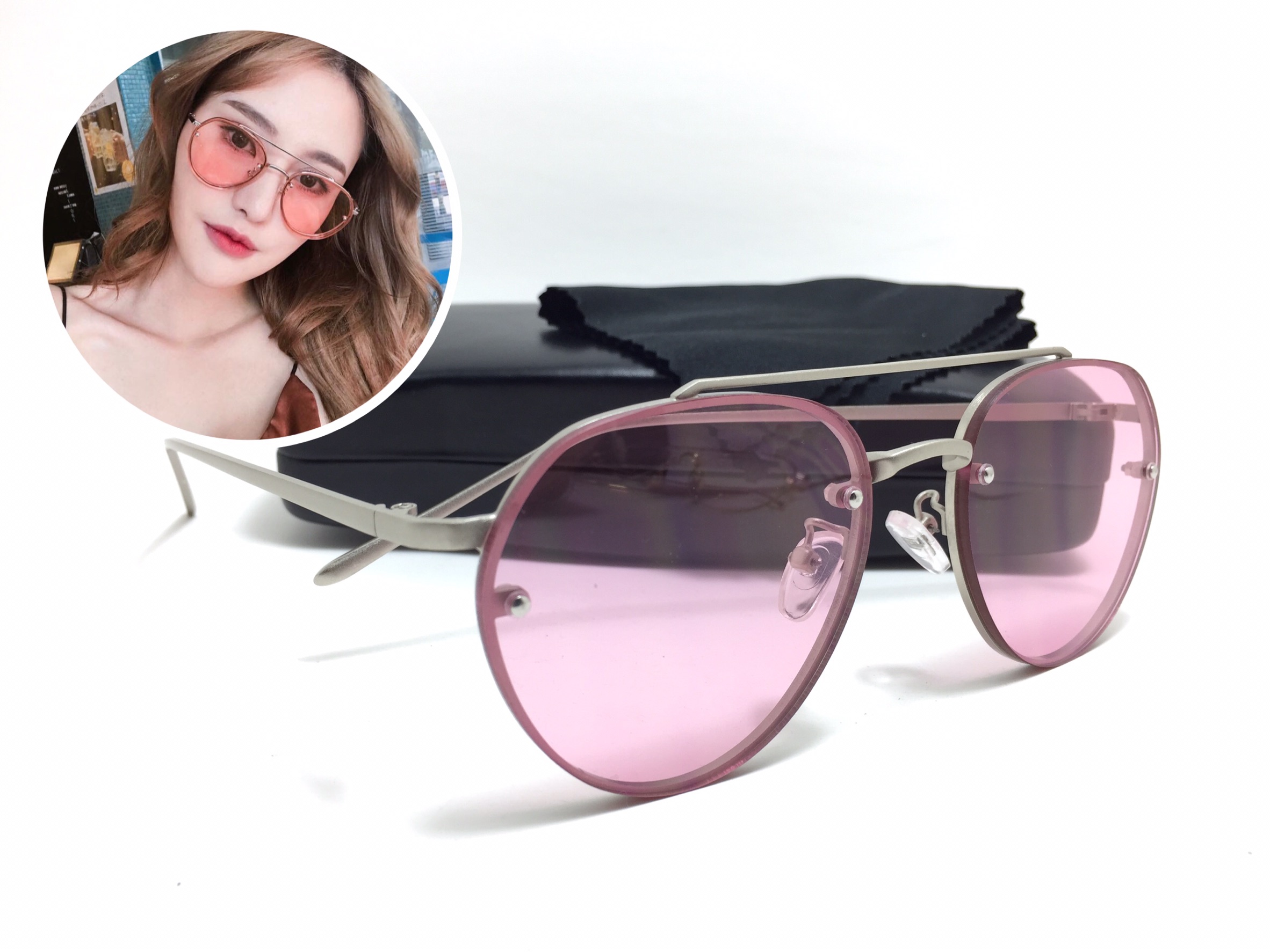 แว่นกันแดดแฟชั่น Silver Frame Pink Sheet 2020 49-22 140 <ชมพู>