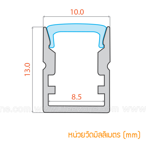 ราคาต่อ 1 เส้น ยาว 1 เมตร ราง Mini U Deep + ฝาอะคริลิค ใช้กับไฟเส้น 8mm เท่านั้น รางไฟ Aluminium Profile รางอลูมิเนียม ใช้กับไฟเส้น LED รางไฟเส้น rail led track โพรไฟล์