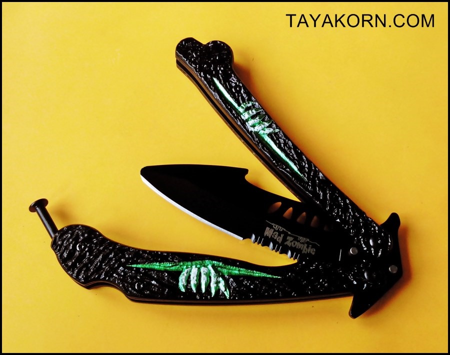 มีดซ้อมควง เดอะโครว์อีกาดำ The Crow Balisong Trainer Knife