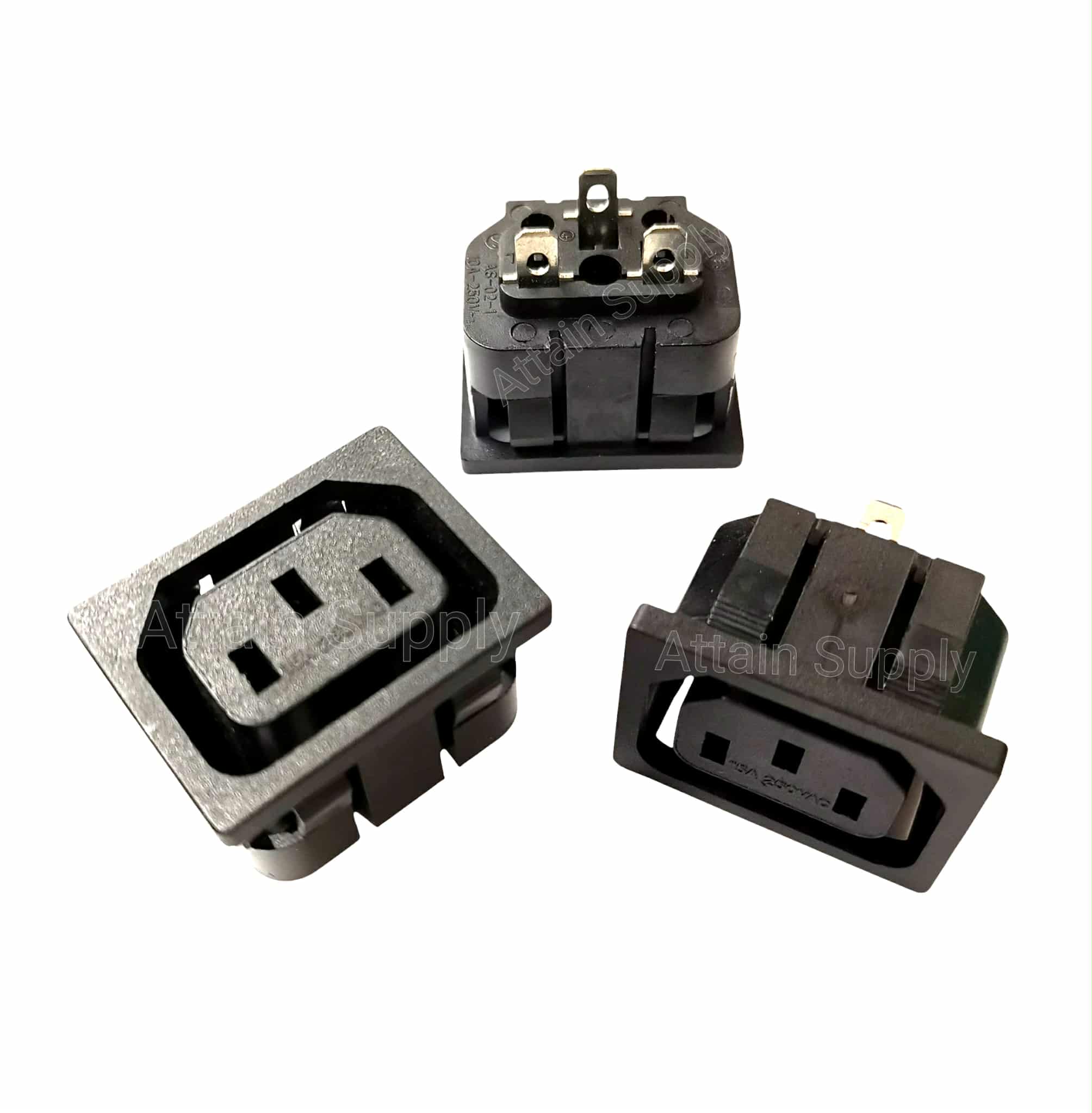 เต้ารับAC-3ขาเมีย ติดแท่น ขอบริมล็อค