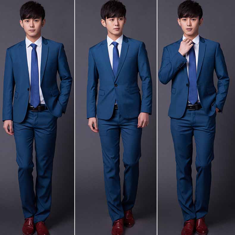 สูท.ชุดสูทเจ้าบ่าว,สูทผู้ชาย สีน้ำเงินอมฟ้า พร้อมส่ง S,M,L,XL,2XL,3XL,4XL