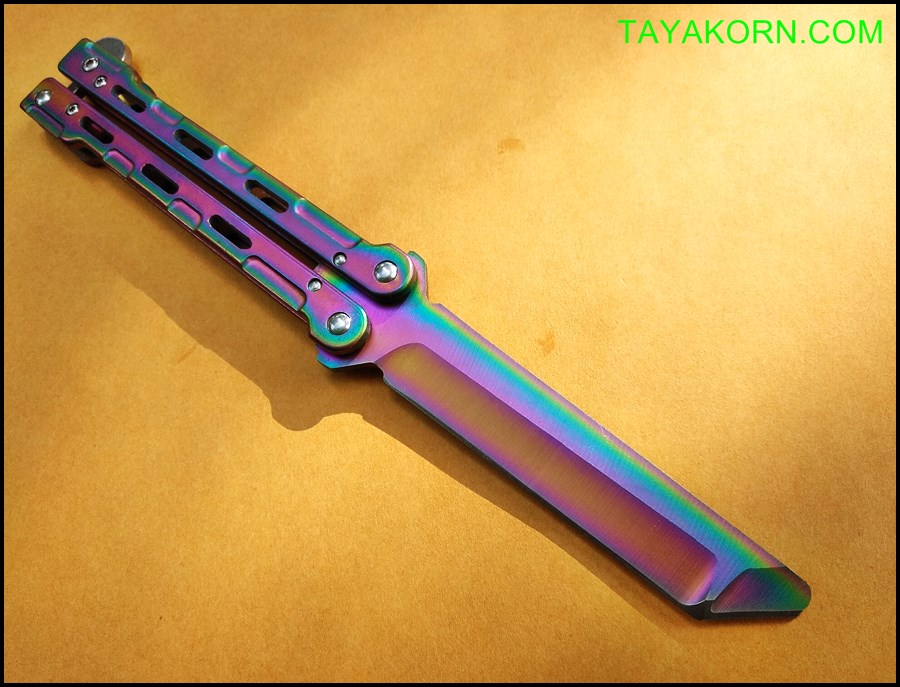 มีดซ้อมควง เรนโบว์มาซามุ Rainbow Masamu Balisong Trainer Knife TKBS-RM8989TR