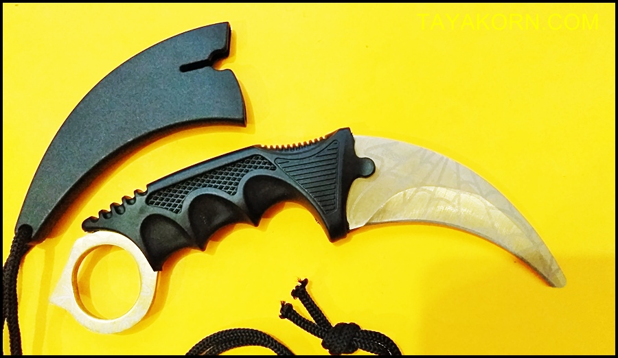 มีดซ้อมควง คารัมบิตโกลเด้นสไปเดอร์ Golden Spyder Karambit Trainer Knife TKKB-GS8TR