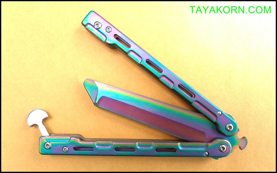 มีดซ้อมควง เรนโบว์มาซามุ Rainbow Masamu Balisong Trainer Knife TKBS-RM8989TR