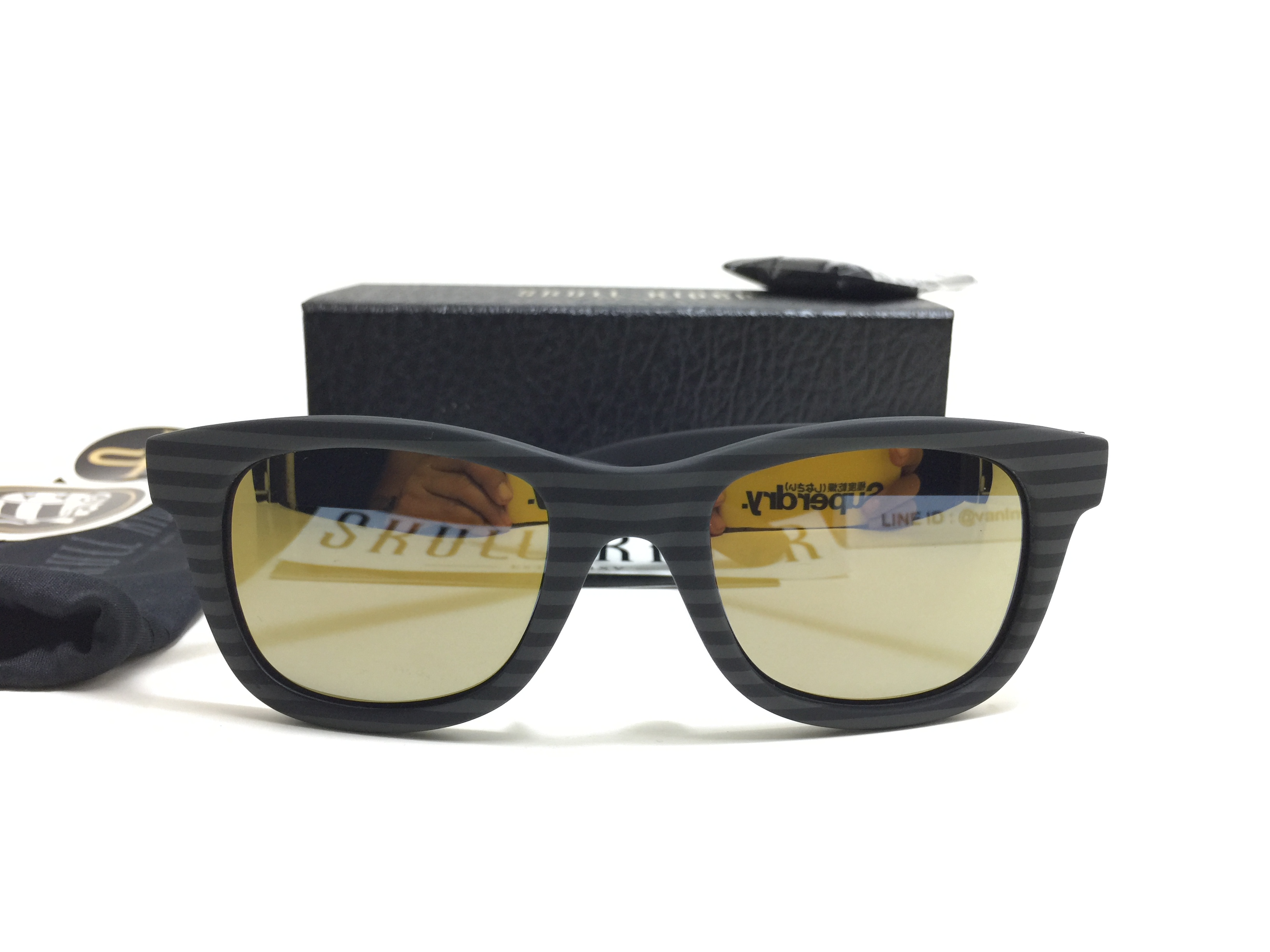 แว่นกันแดด SKULL RIDER รุ่น Rubber Stripe Gold <Skull-39>