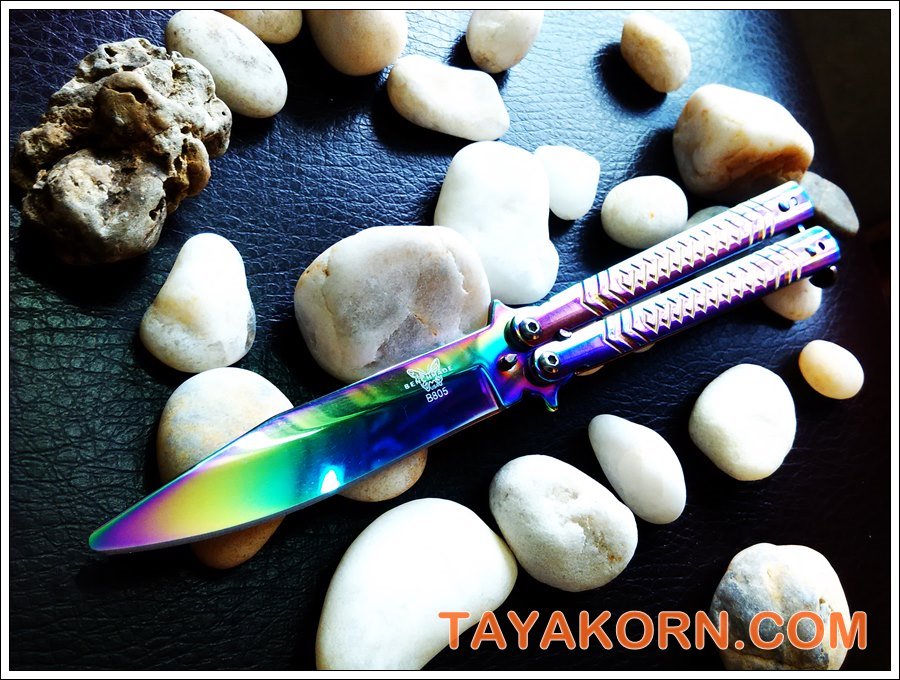 มีดซ้อมควง บาลีซองเรนโบว์ไดมอนด์เทรนเนอร์ Rainbow Diamond Balisong Trainer