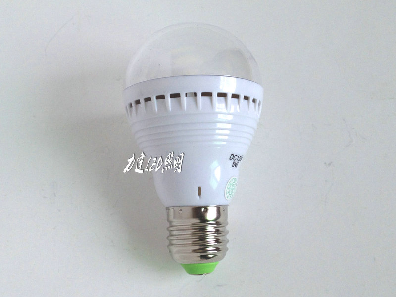 หลอดไฟ LED 5W 12-24V ขั้ว E27 สีขาว ( OEM )