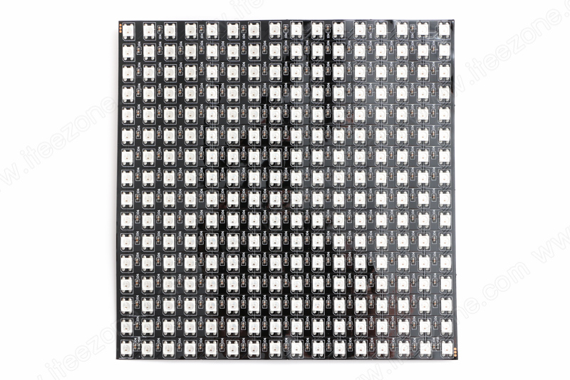แผง RGB 5050 ไม่กันน้ำ วิ่งอิสระ IC WS2812B 5V 16x16 สามารถควบคุมอิสระทุกดวง