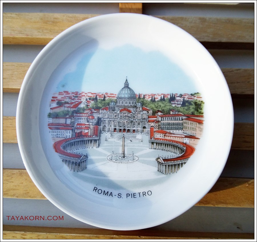 จานรองแก้วน้ำวินเทจ Vintage glass plate Tyle A made in Italy