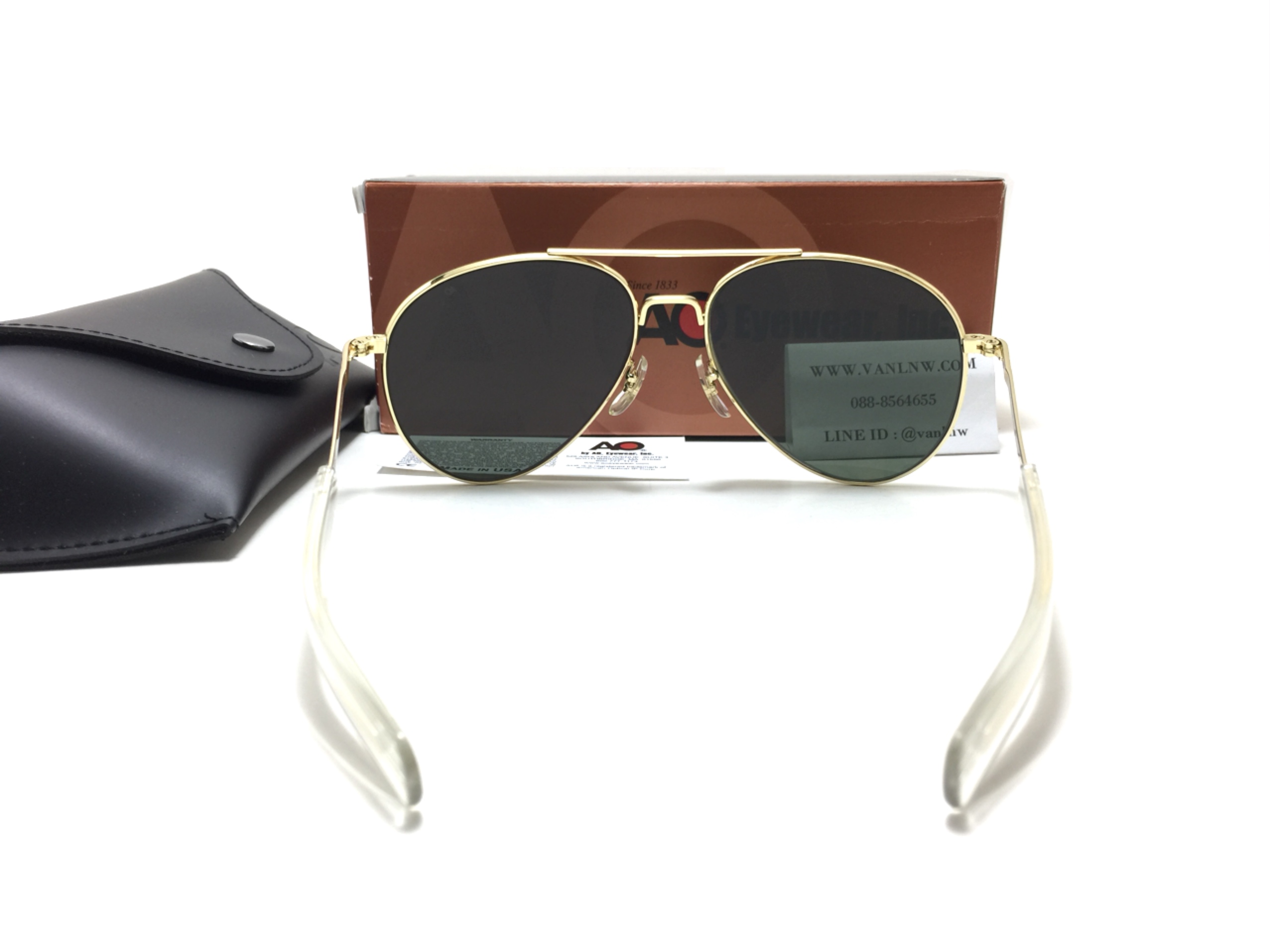 แว่นกันแดด Ao General 58-14 140 Made in USA (ทอง) ของแท้ 100%