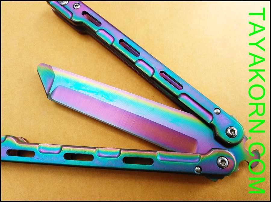 มีดซ้อมควง เรนโบว์มาซามุ Rainbow Masamu Balisong Trainer Knife TKBS-RM8989TR