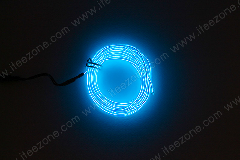 EL Wire 5 เมตร + รางถ่าน AA 2 ก้อน / สีน้ำเงิน