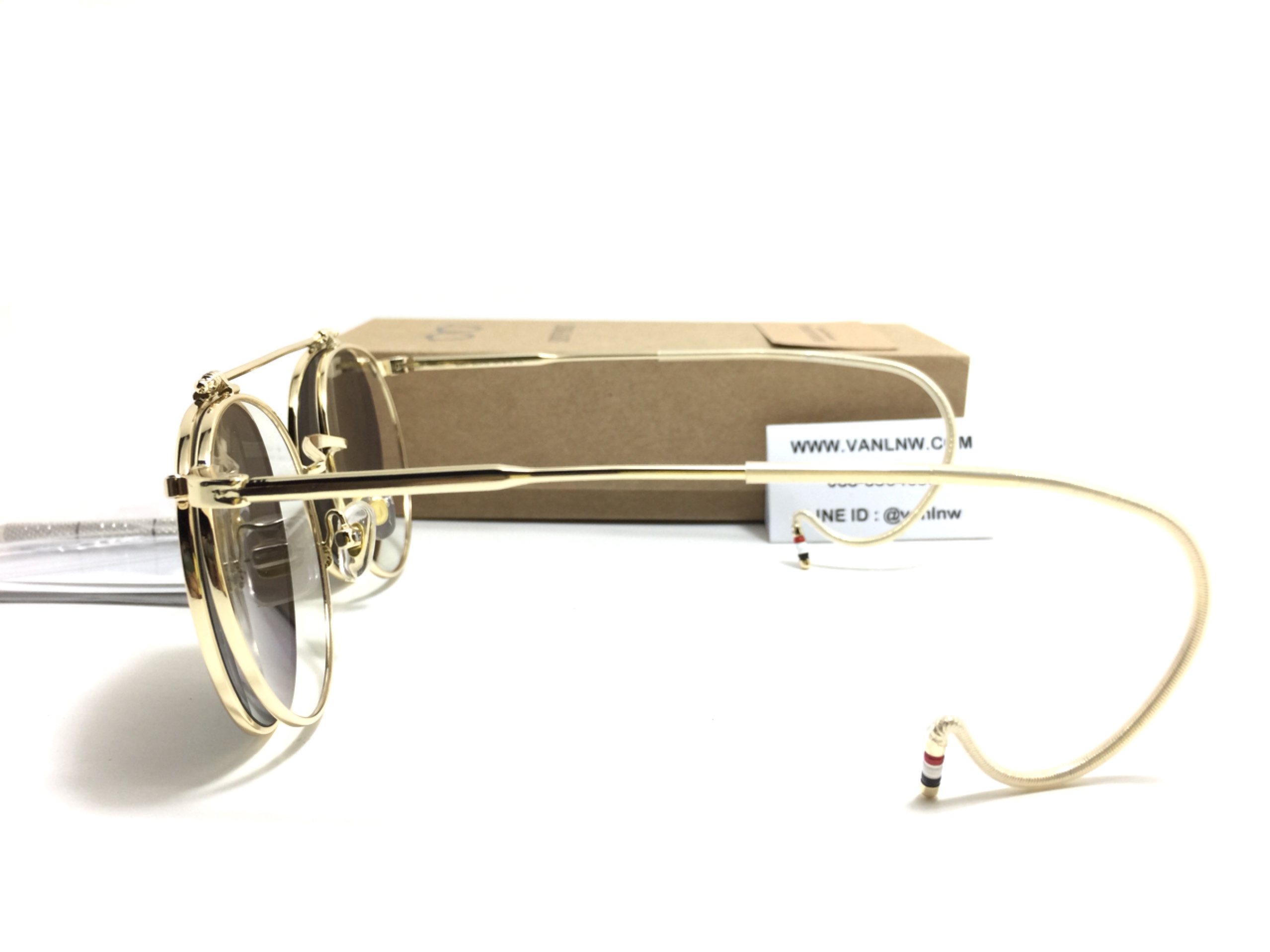 แว่นกันแดดวินเทจ Sisyphus Eyewear Clip-on รุ่น S861 <ทอง>
