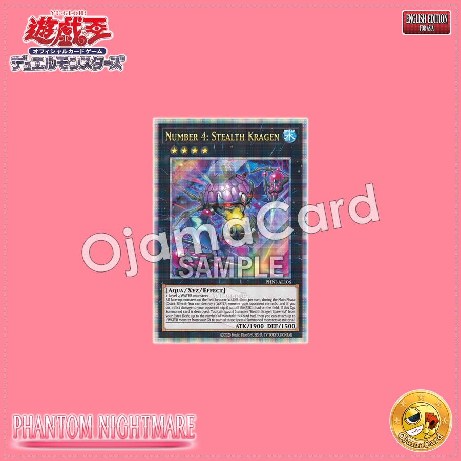 PHNI-AE106 : Number 4: Stealth Kragen / Numbers 4: Deathly Poisonous Jellyfish, Stealth Kragen (Quarter Century Secret Rare)