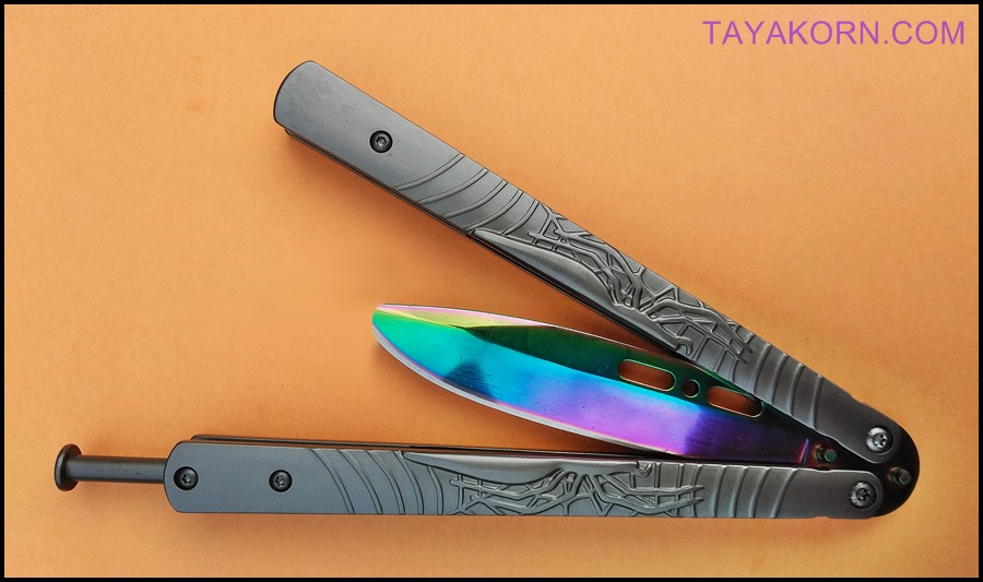 มีดซ้อมควง บาลีซองซิลเวอร์สไปเดอร์ Silver Spider Balisong Trainer TKBS-BT4TR