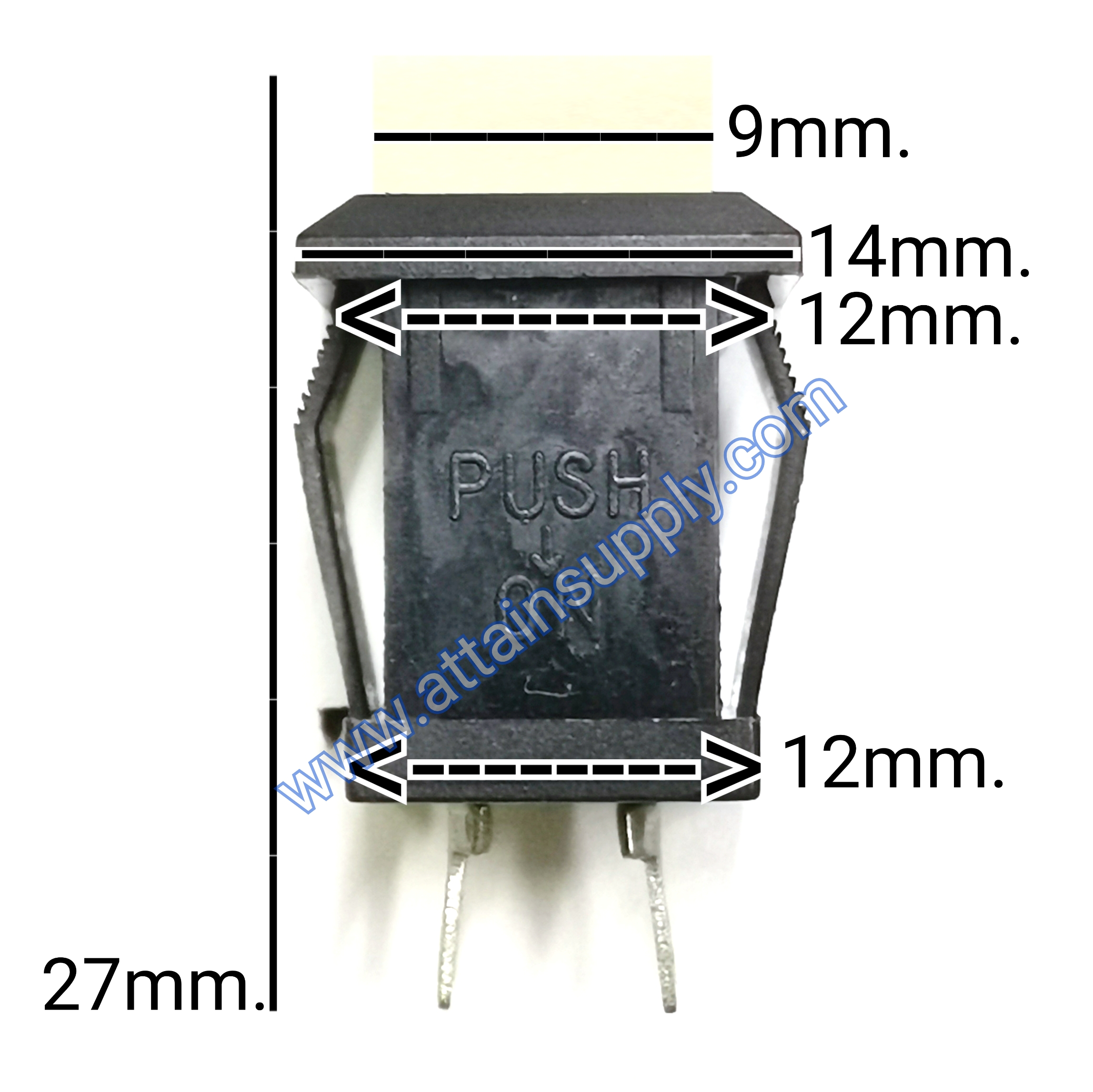 สวิทช์ กดดับ-ปล่อยติด/เหลี่ยมริมล็อค-สีขาว