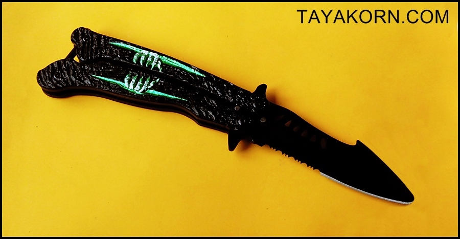 มีดซ้อมควง เดอะโครว์อีกาดำ The Crow Balisong Trainer Knife